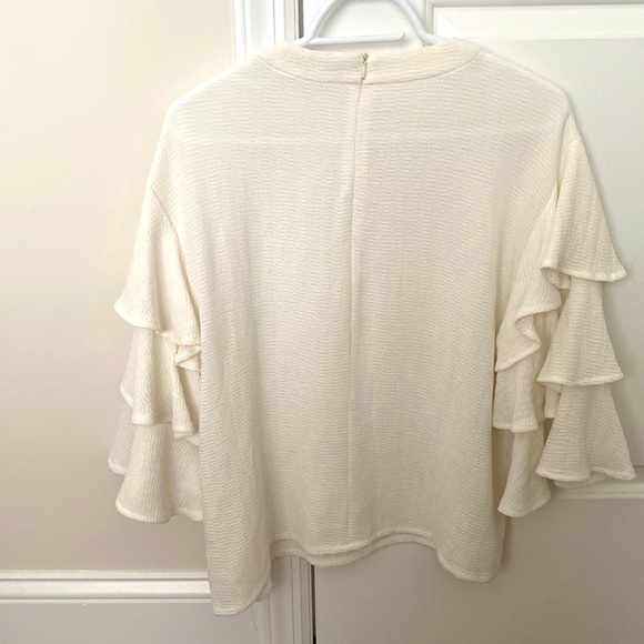 Endless Rose Tiered Ruffle Sleeve - Ivory Blouse - Picture 4 of 5